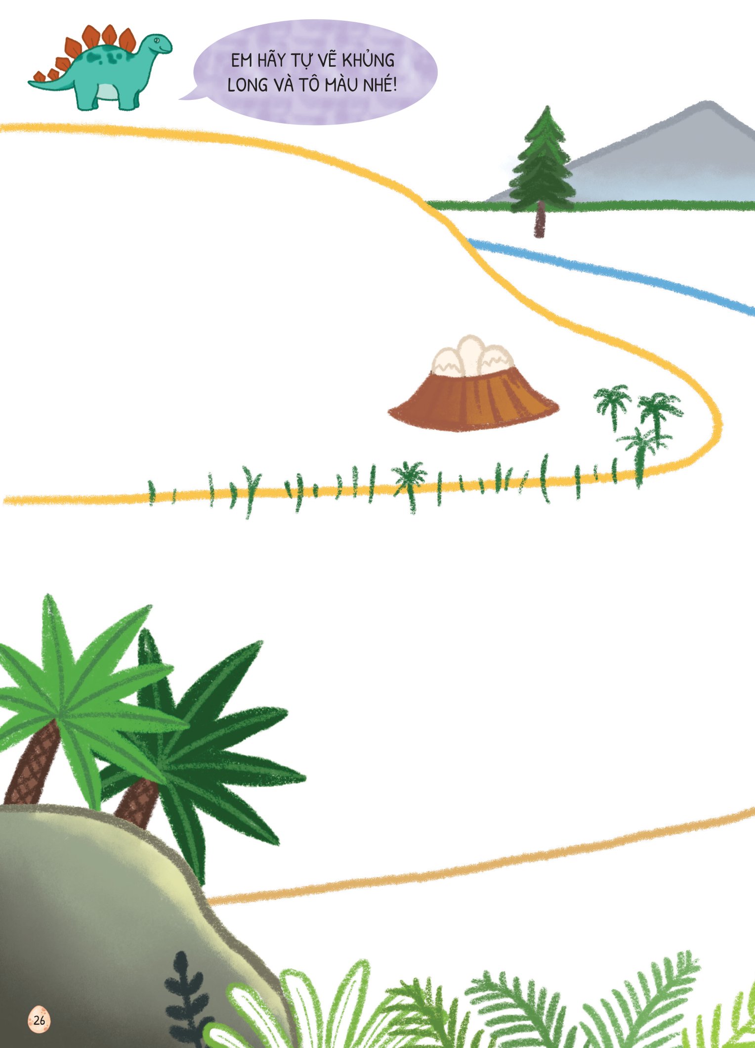 dino tập vẽ - 4 bước vẽ đơn giản - khủng long