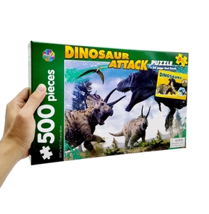 dinosaur attack- jigsaw puzzle and fact book (500 pieces)