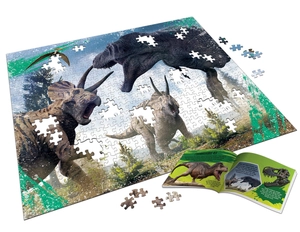 dinosaur attack- jigsaw puzzle and fact book (500 pieces)