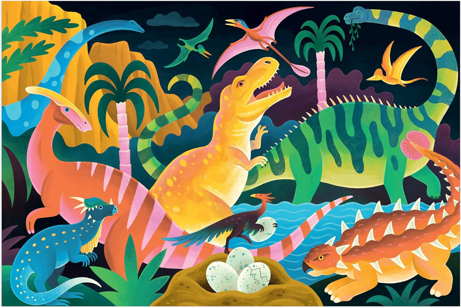 Dinosaur Park 100 Piece Glow In The Dark Puzzle