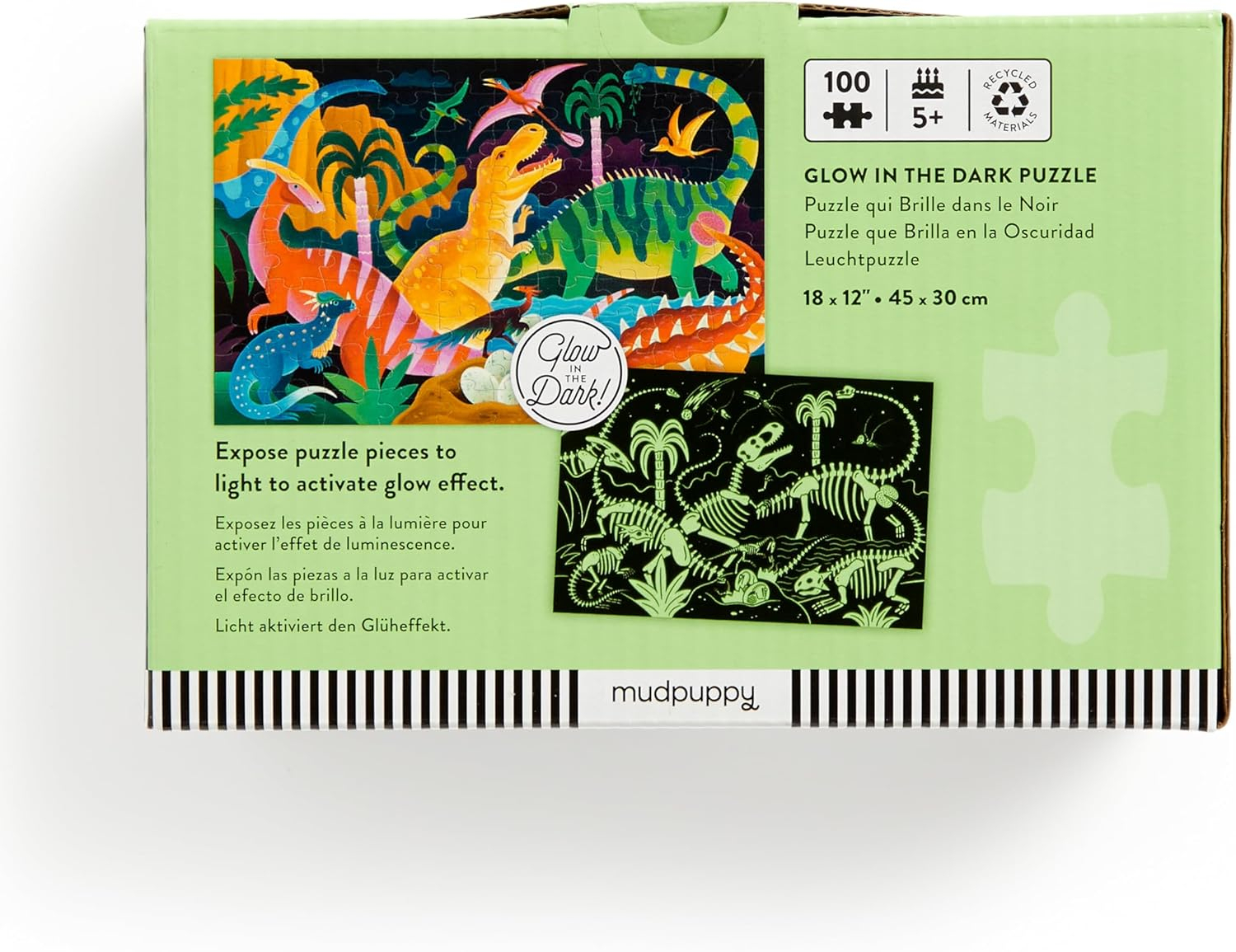 Dinosaur Park 100 Piece Glow In The Dark Puzzle