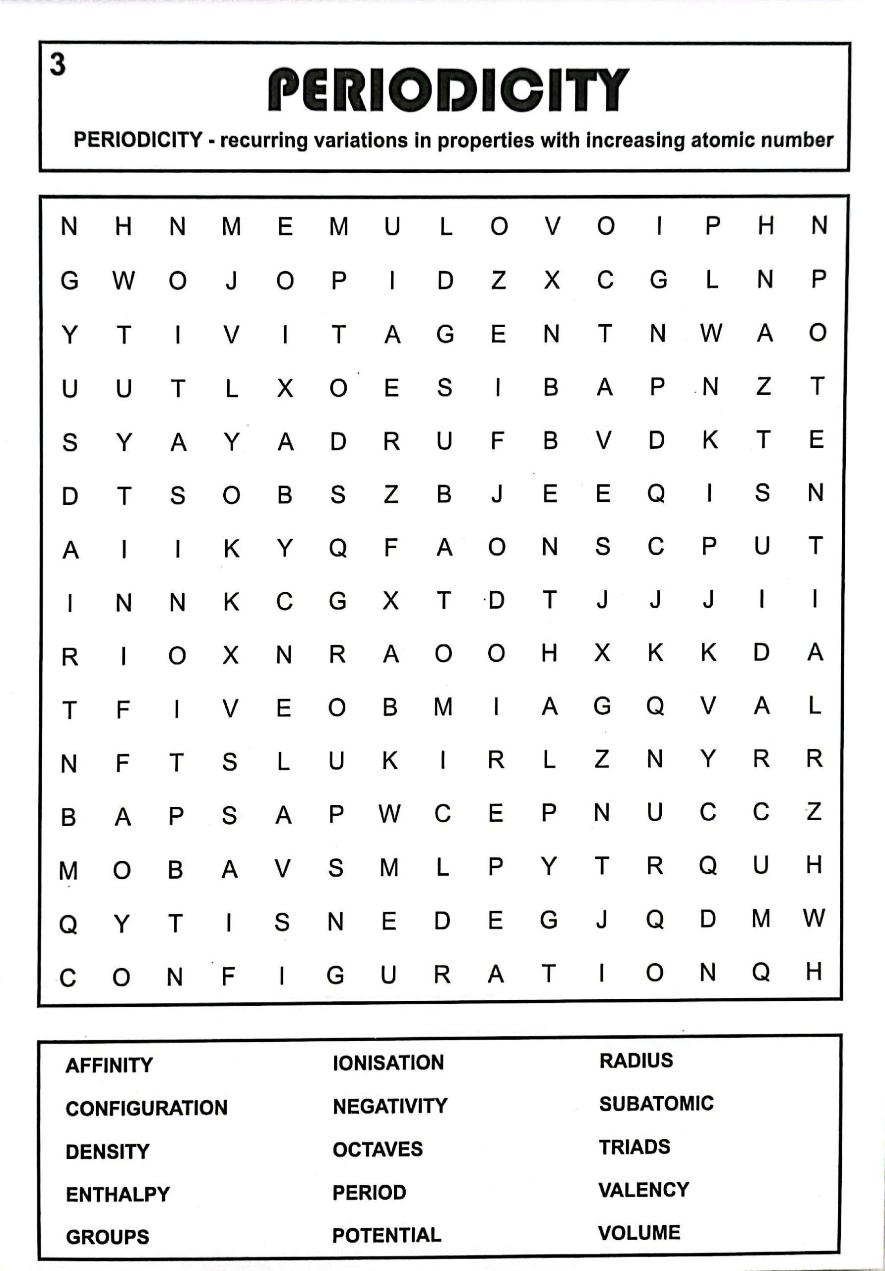 Discover Chemistry – Wordsearch Puzzle Book