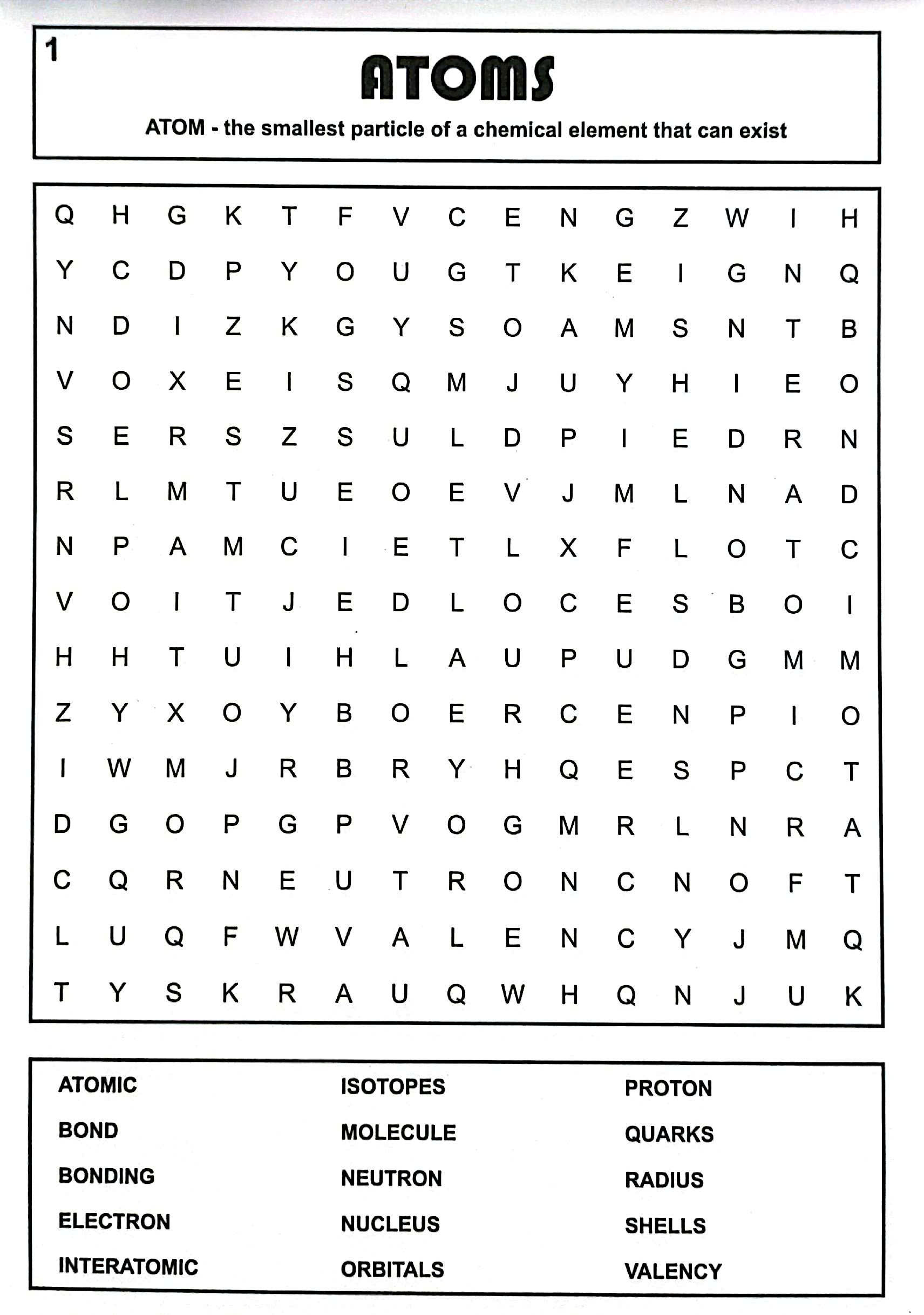 Discover Chemistry – Wordsearch Puzzle Book