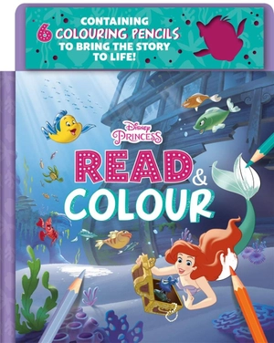 disney princess ariel: read & colour