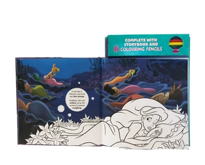 disney princess ariel: read & colour