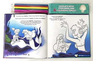 disney princess ariel: read & colour