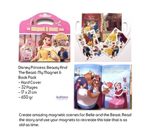 disney princess beauty and the beast: my magnet & book pack