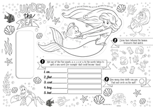 disney princess - tear-off activity placemats