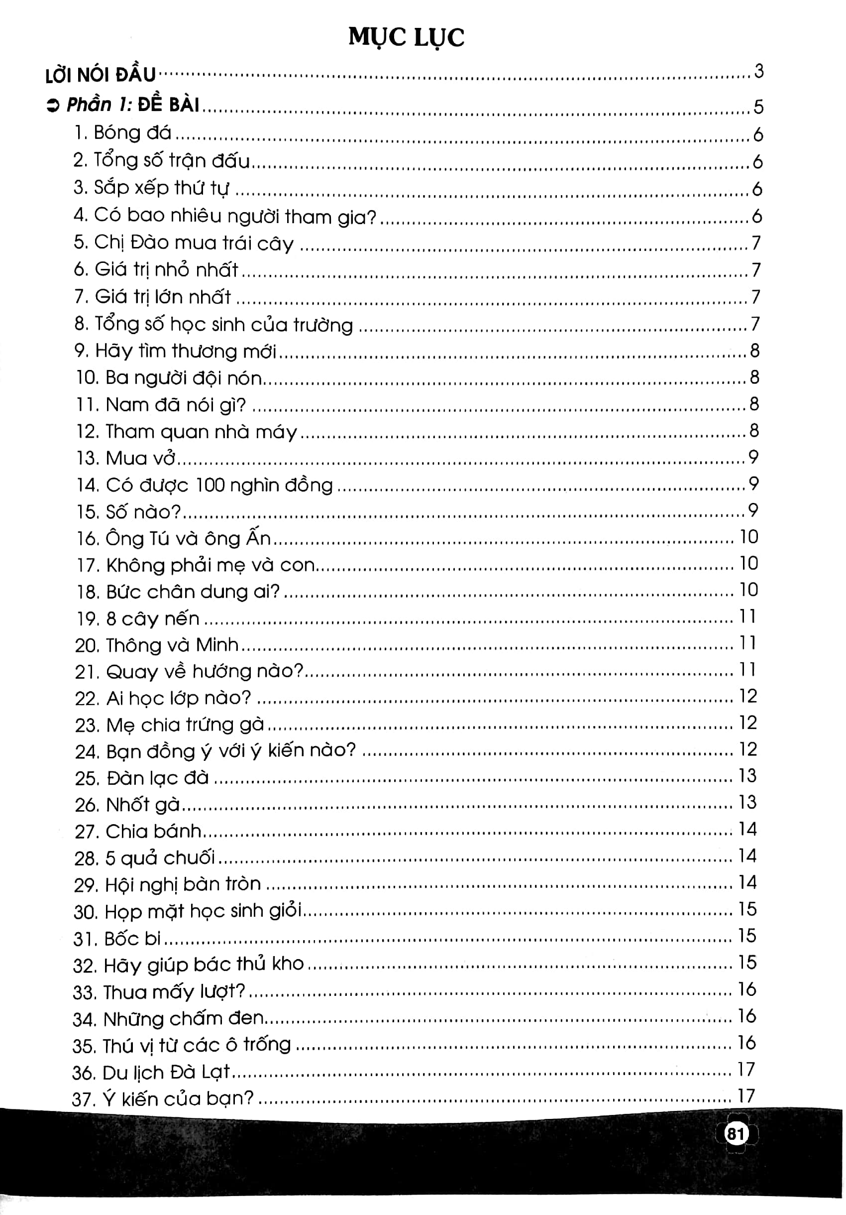 đố vui để học toán lớp 3