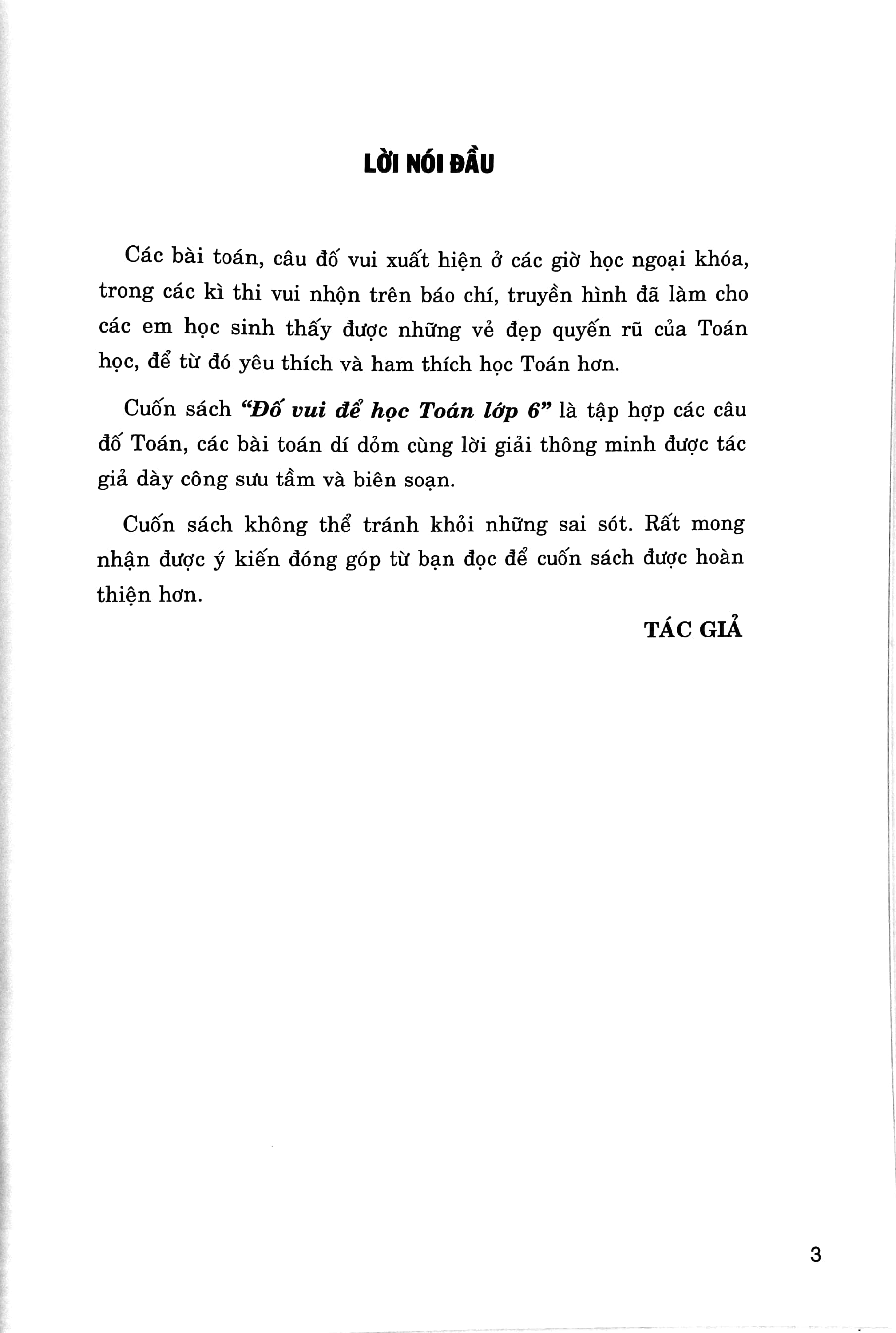 đố vui để học toán lớp 6