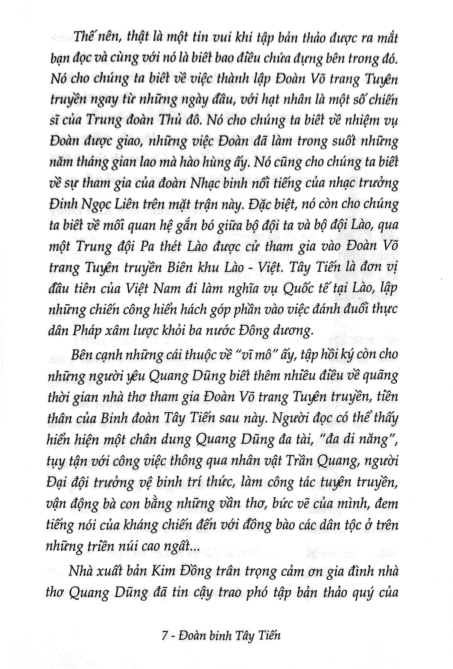 đoàn binh tây tiến - đoàn võ trang tuyên truyền biên khu lào - việt (tái bản 2022)