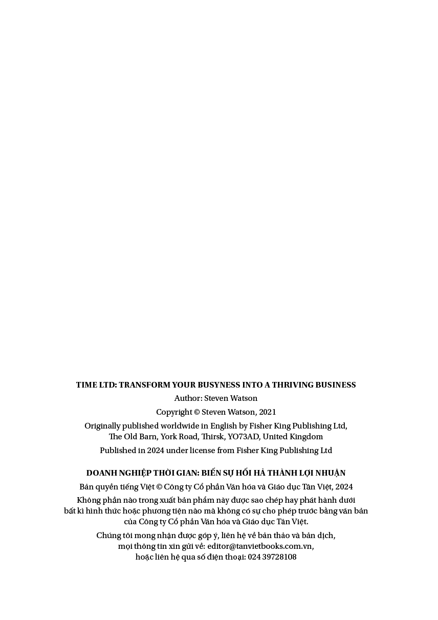 doanh nghiệp thời gian - biến sự hối hả thành lợi nhuận