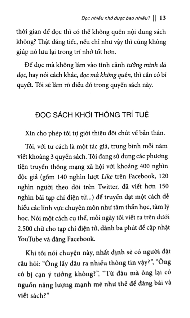 đọc nhiều nhớ được bao nhiêu?