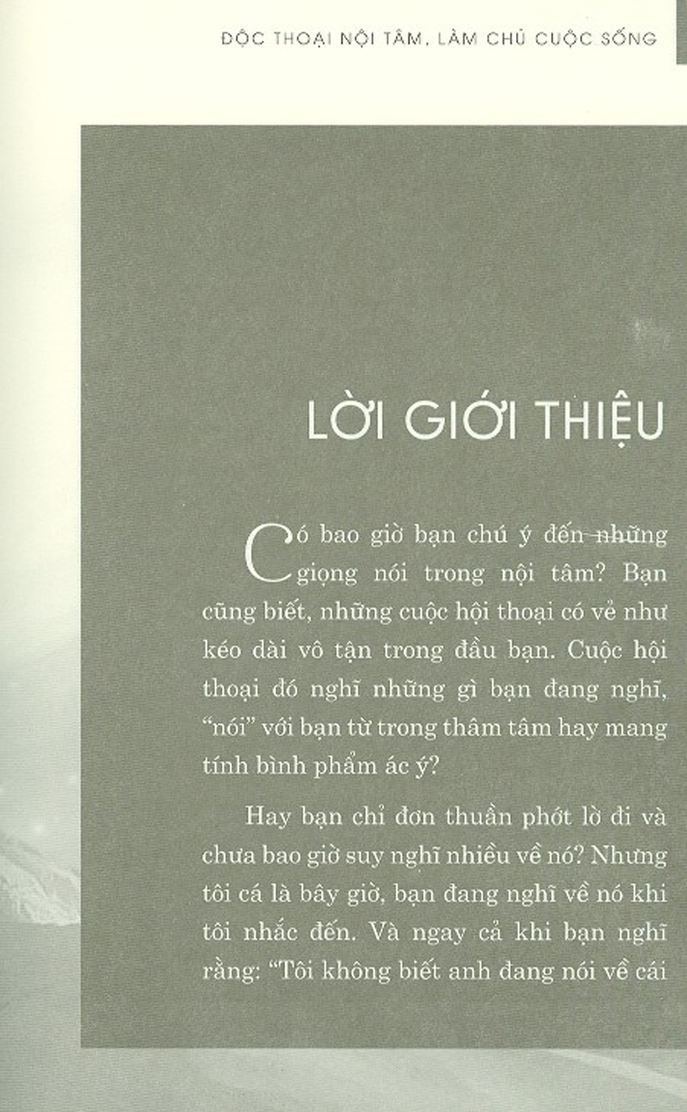 độc thoại nội tâm làm chủ cuộc sống