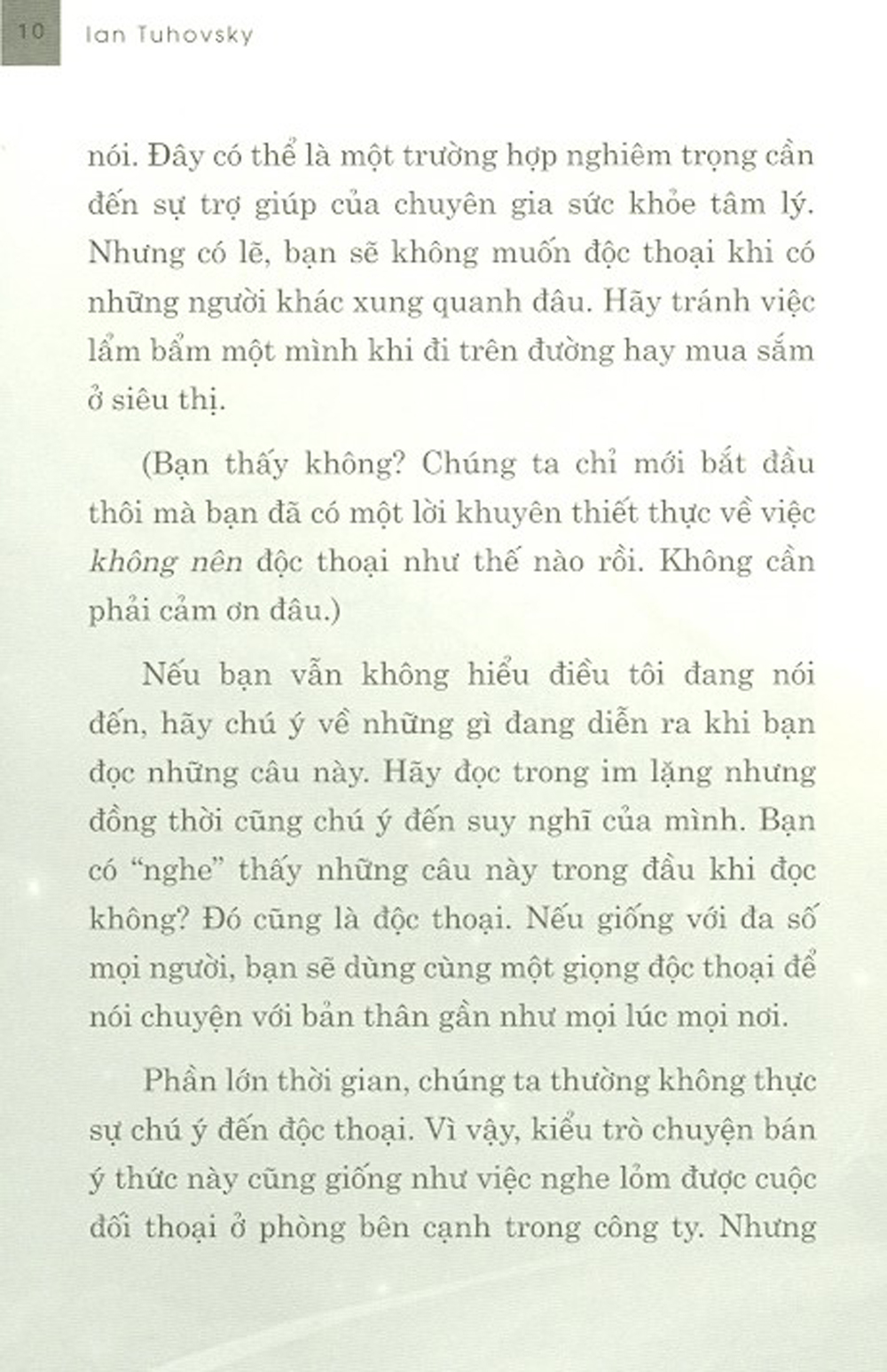 độc thoại nội tâm làm chủ cuộc sống