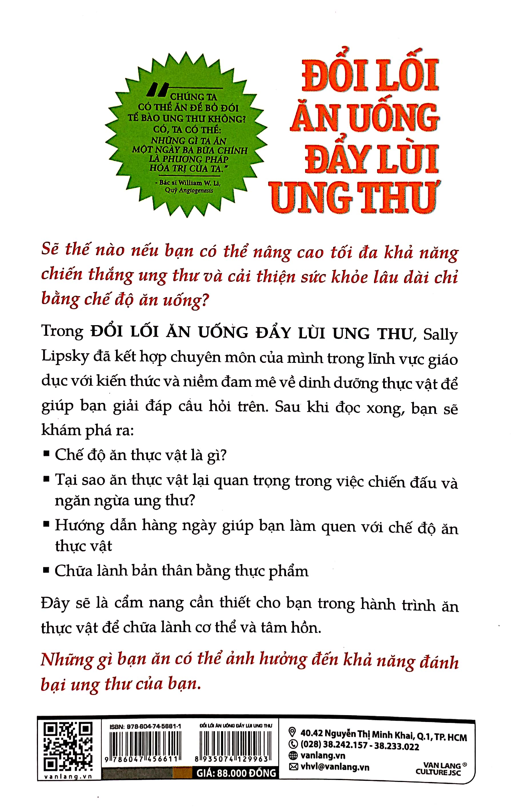 đổi lối ăn uống đẩy lùi ung thư