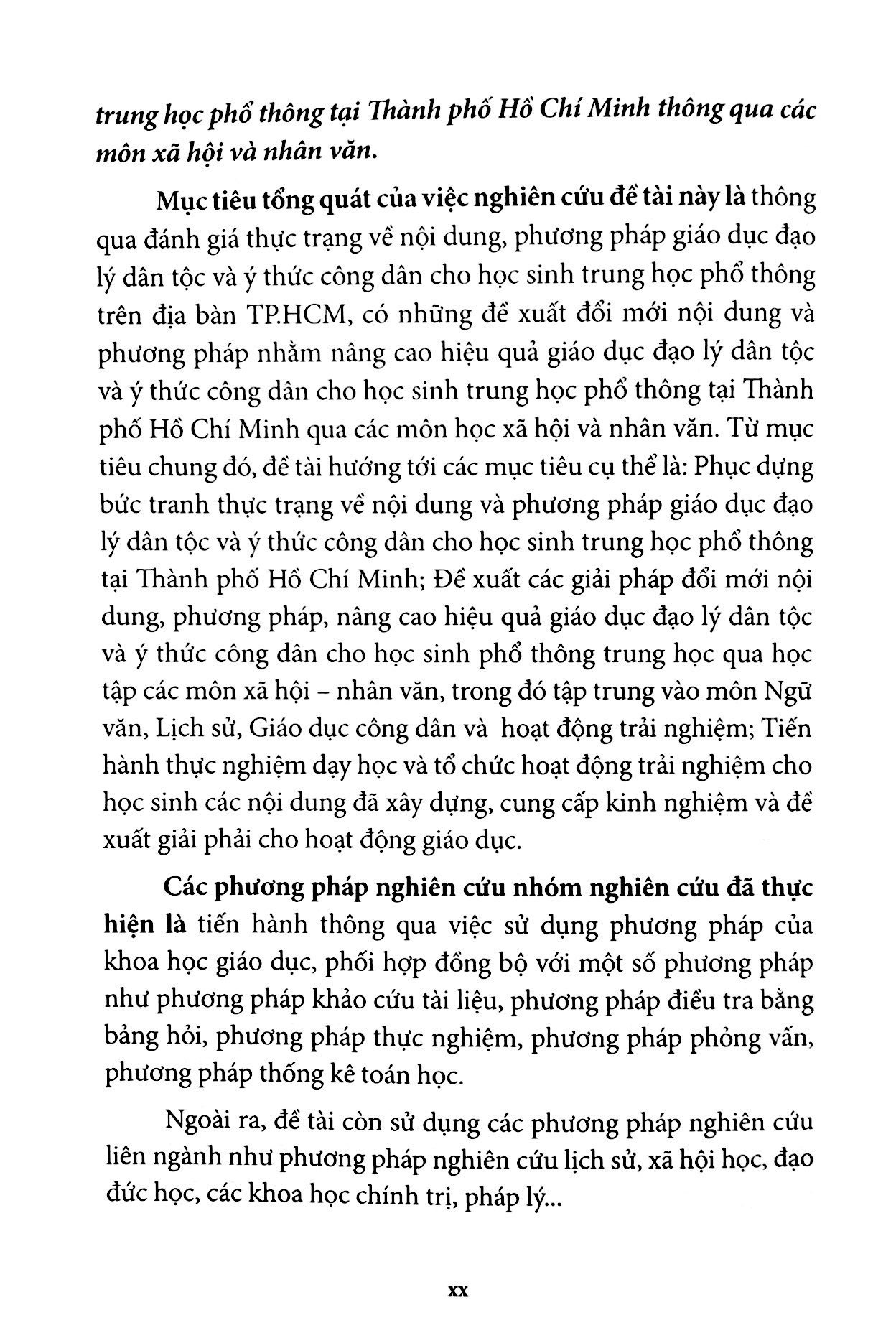 đổi mới giáo dục đạo lý dân tộc và ý thức công dân cho học sinh trung học phổ thông thành phố hồ chí minh qua dạy học các môn xã hội - nhân văn