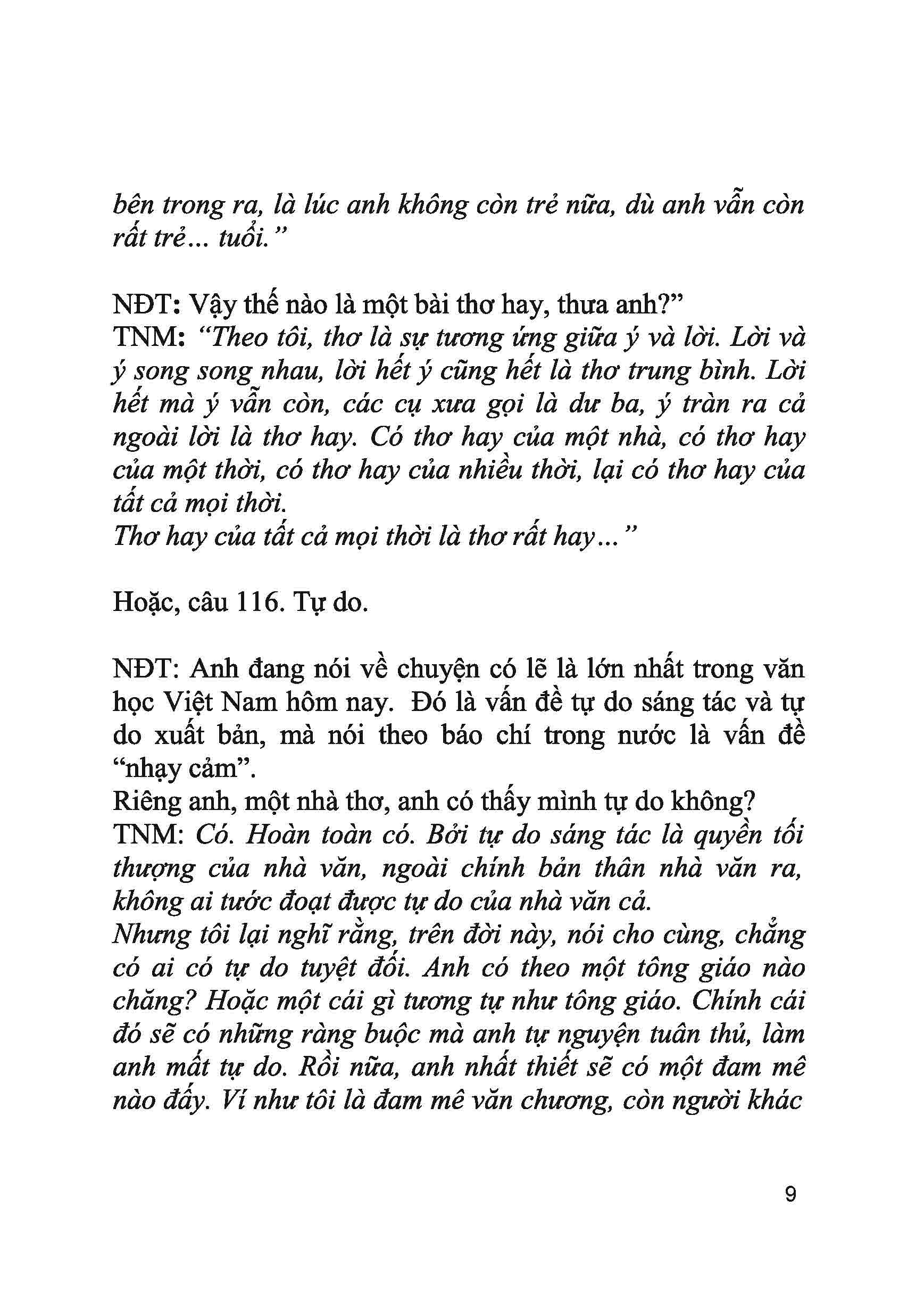 đối thoại văn chương