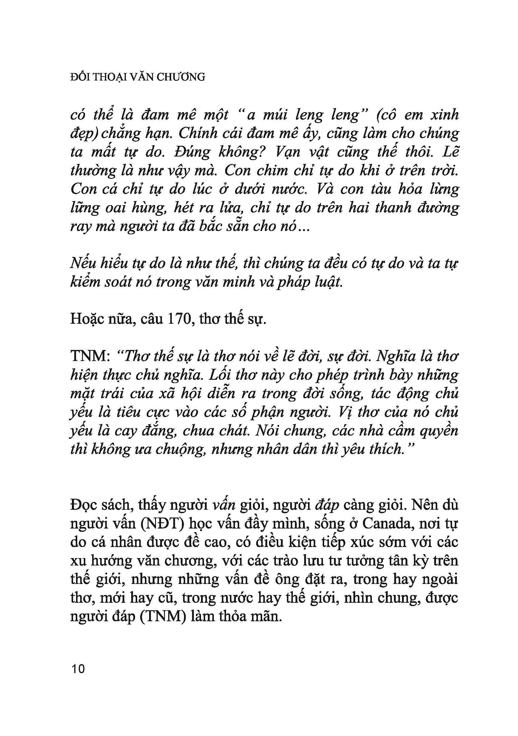 đối thoại văn chương