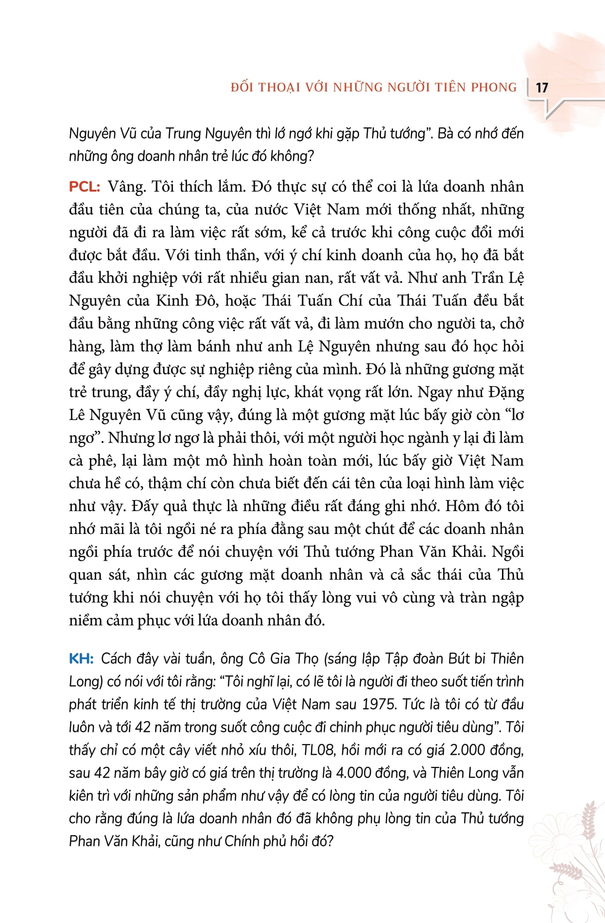 đối thoại với những người tiên phong