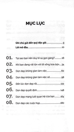 dọn dẹp công việc, gọn gàng tâm trí