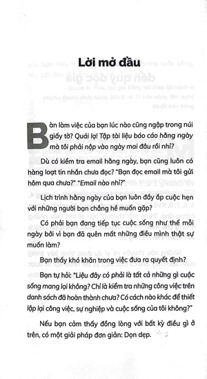 dọn dẹp công việc, gọn gàng tâm trí
