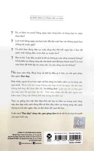 dọn dẹp công việc, gọn gàng tâm trí