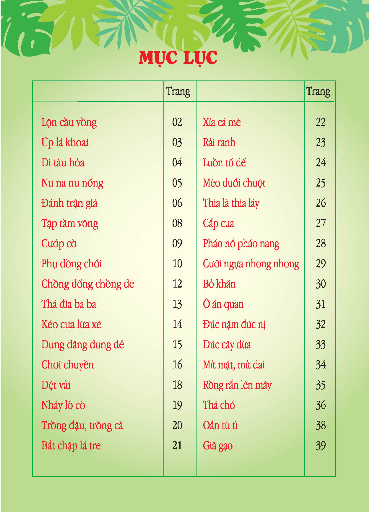 đồng dao cho bé - các trò chơi dân gian