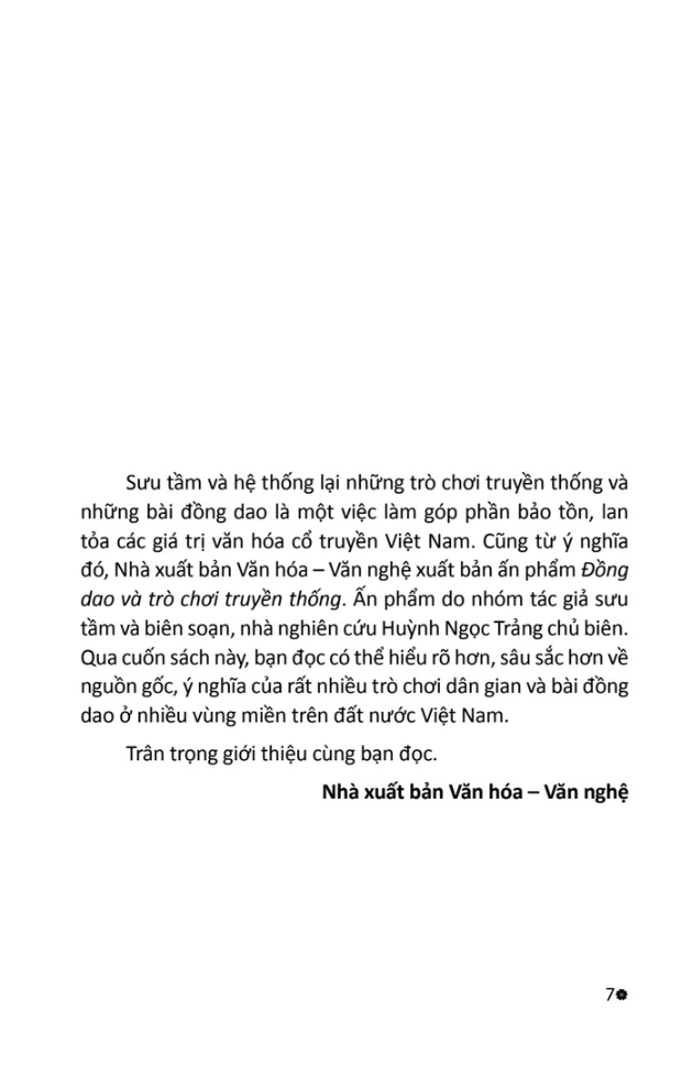 đồng dao và trò chơi truyền thống