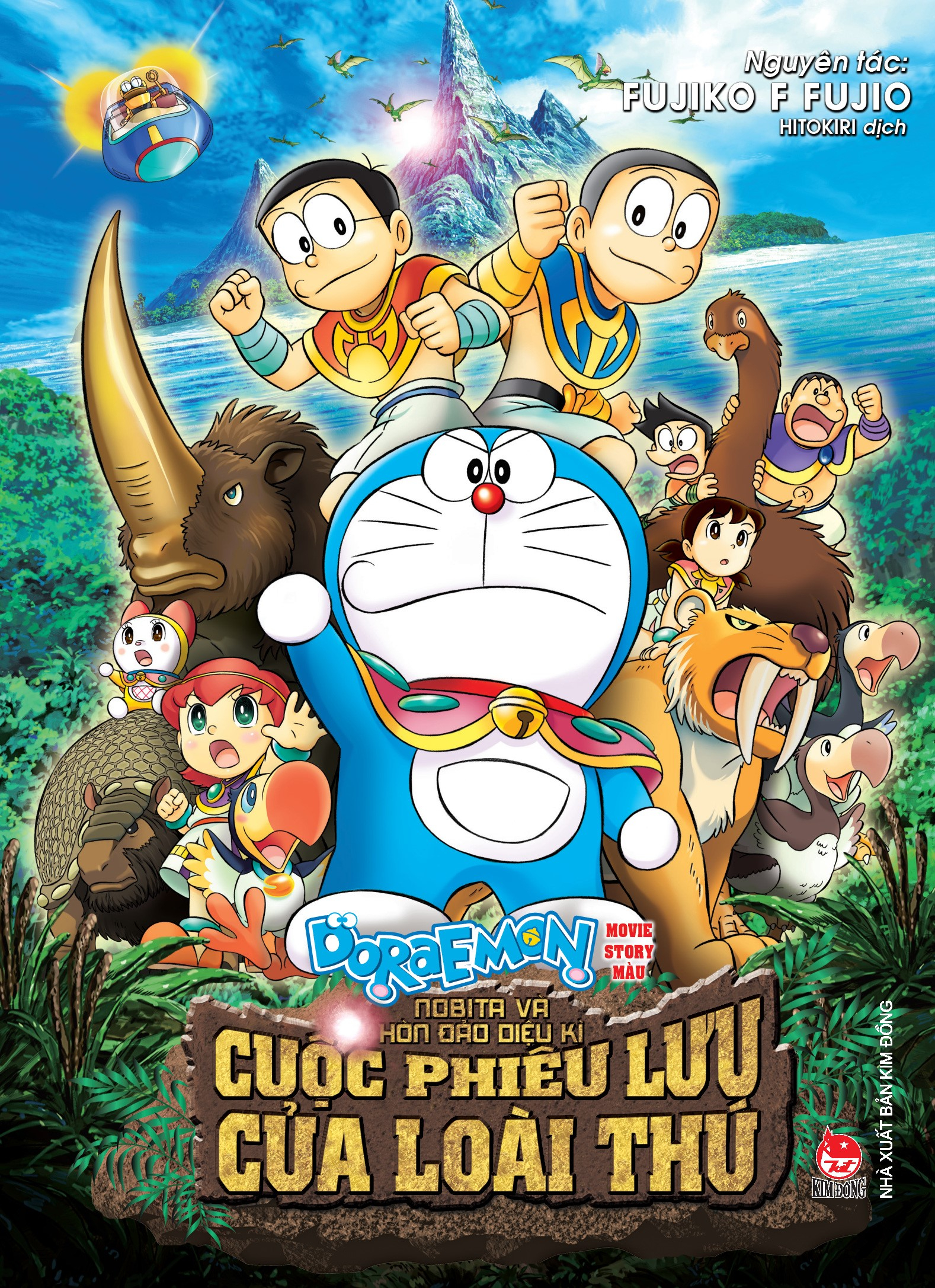 doraemon - movie story màu - nobita và hòn đảo diệu kì - cuộc phiêu lưu của loài thú