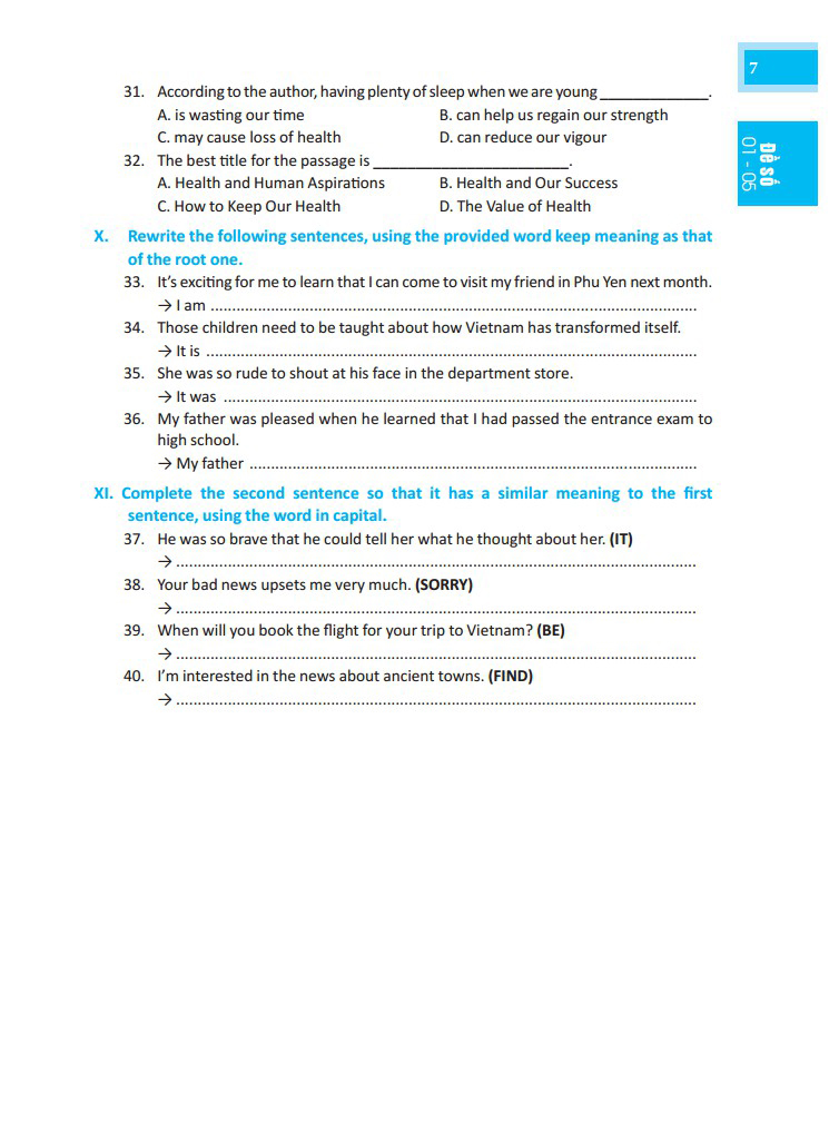 đột phá điểm 9+ tiếng anh - bộ đề thi tiếng anh vào lớp 10 - có đáp án