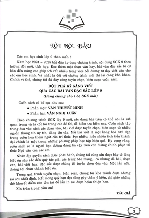 đột phá kỹ năng viết qua các đề và bài văn đặc sắc 9 (biên soạn theo chương trình gdpt mới)