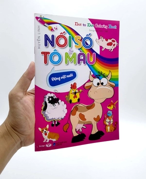 dot to dot coloring book - nối số & tô màu - động vật nuôi