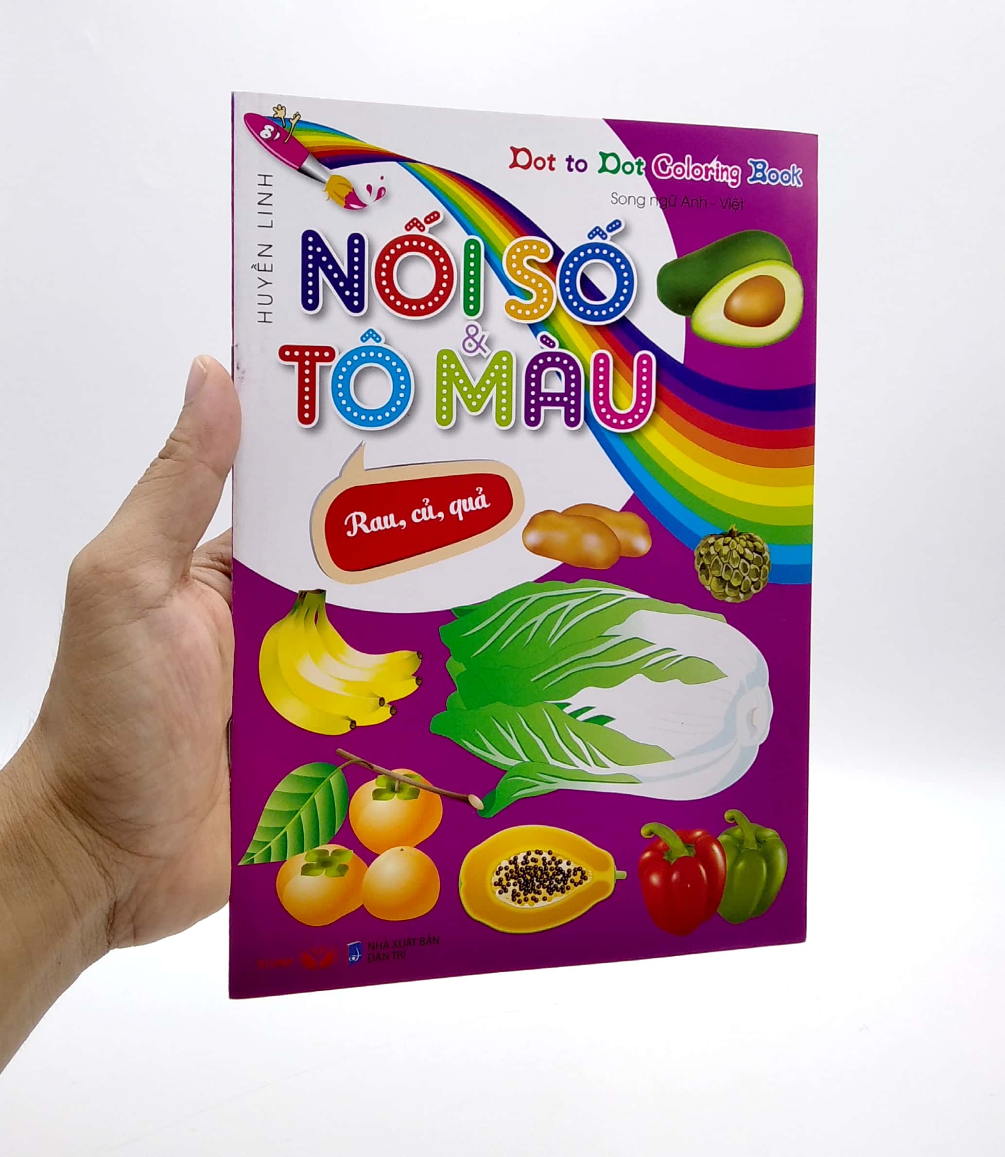 dot to dot coloring book - nối số & tô màu - rau, củ, quả