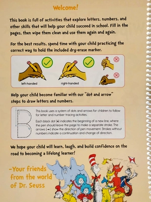 dr. seuss wipe-clean workbook: letters and numbers: activity workbook for ages 3-5
