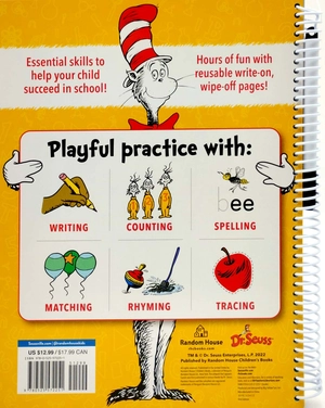 dr. seuss wipe-clean workbook: letters and numbers: activity workbook for ages 3-5