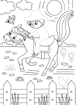 dress me up: cowboys - colouring & activity