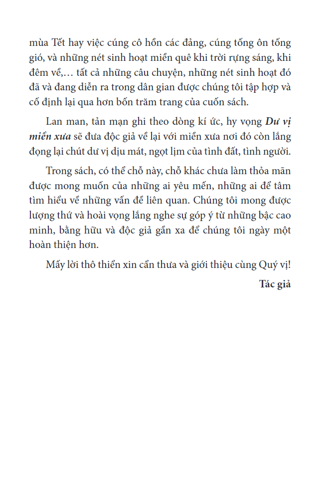 dư vị miền xưa