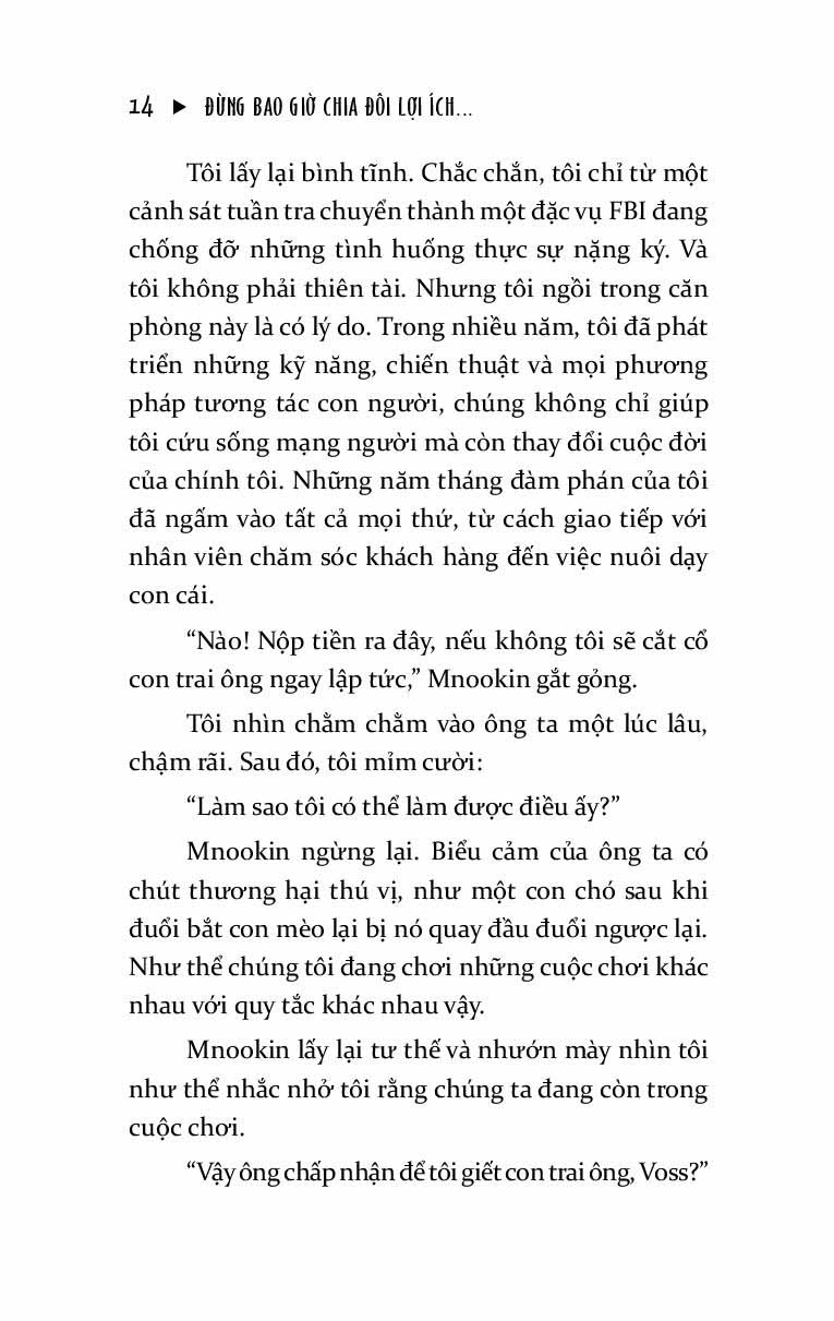 đừng bao giờ chia đôi lợi ích trong mọi cuộc đàm phán