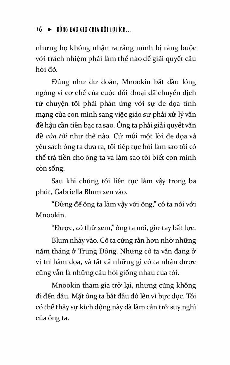 đừng bao giờ chia đôi lợi ích trong mọi cuộc đàm phán