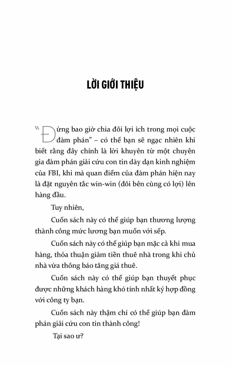 đừng bao giờ chia đôi lợi ích trong mọi cuộc đàm phán