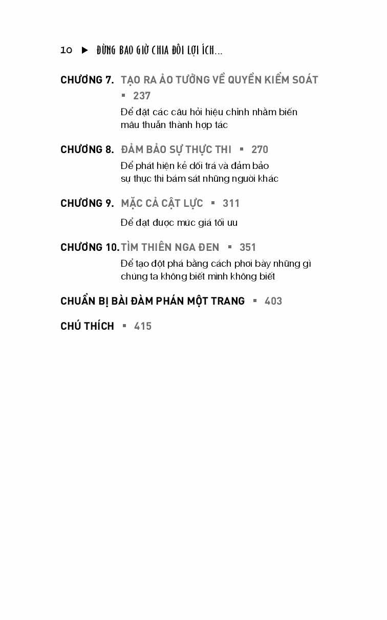 đừng bao giờ chia đôi lợi ích trong mọi cuộc đàm phán