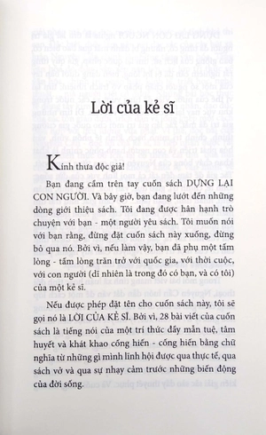 dựng lại con người - lời của kẻ sĩ