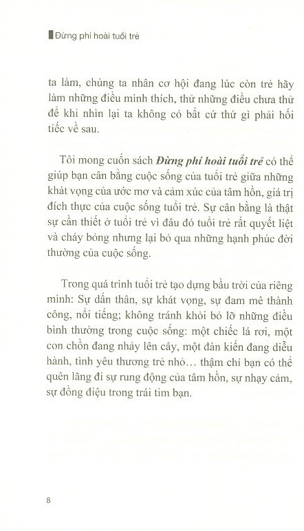 đừng phí hoài tuổi trẻ