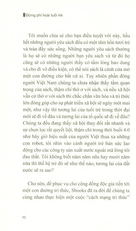 đừng phí hoài tuổi trẻ