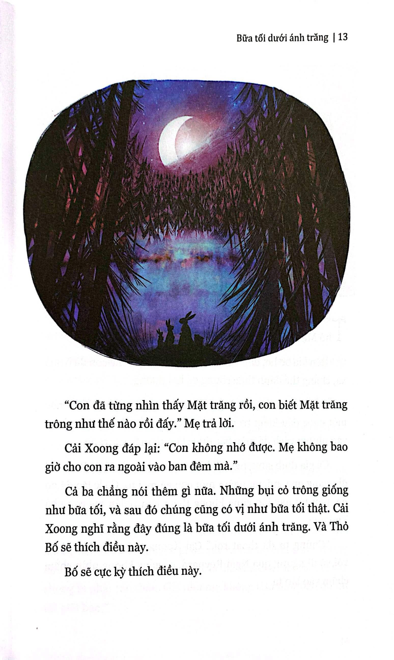 dưới bóng trăng ngà - câu chuyện về chuyến phiêu lưu của bé thỏ cải xoong