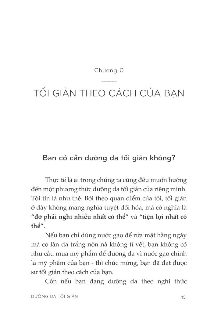 dưỡng da tối giản