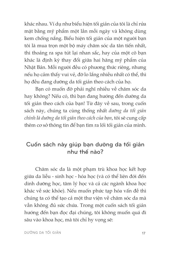 dưỡng da tối giản