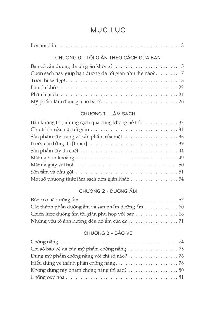 dưỡng da tối giản