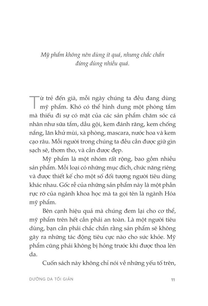 dưỡng da tối giản